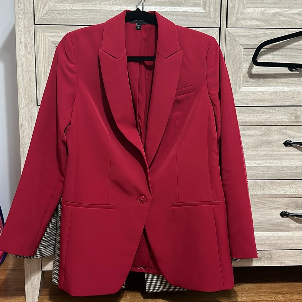 Express One Button Blazer- Red- Only Worn Once! - image 2